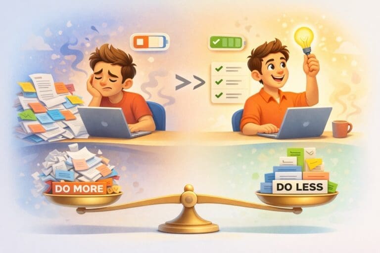 Productivity balance: do less, achieve more.